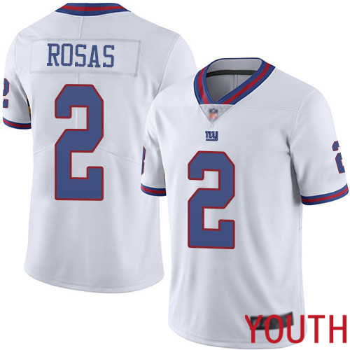 Youth New York Giants #2 Aldrick Rosas Limited White Rush Vapor Untouchable Football NFL Jersey
